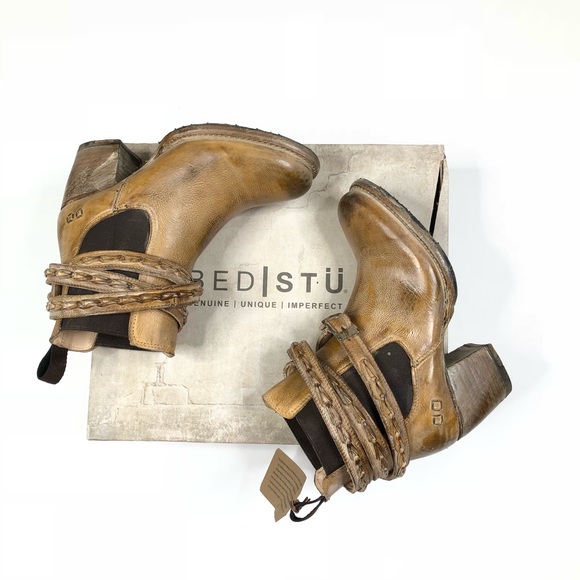 Bed | Stu Lorn Rustic Leather Ankle Boot 6.5 New - Picture 2 of 8